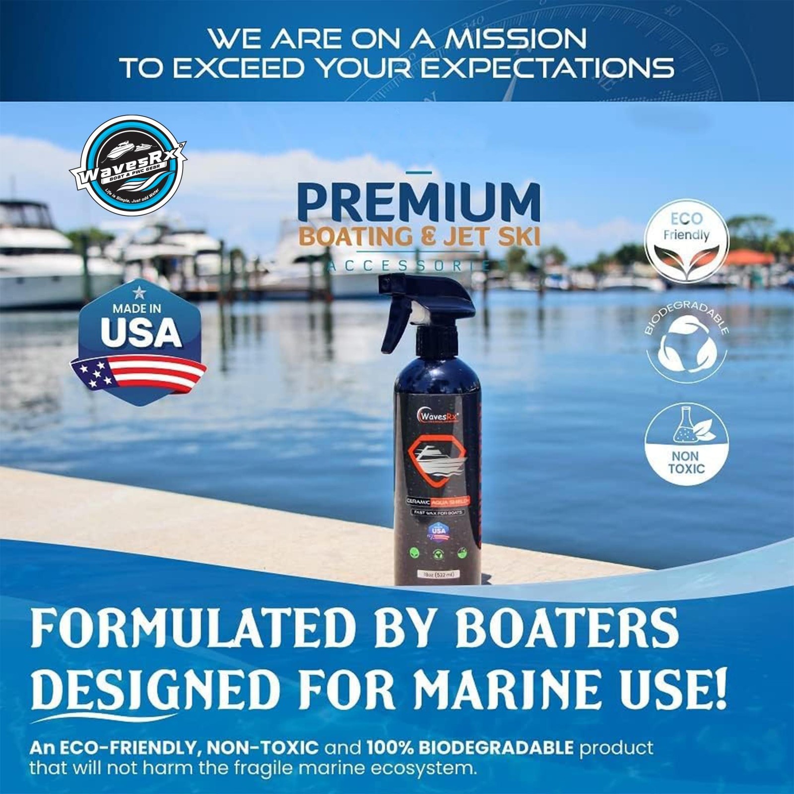 WavesRx High-Performance Ceramic Spray Coating for Boats & Jet Skis (AquaShield+