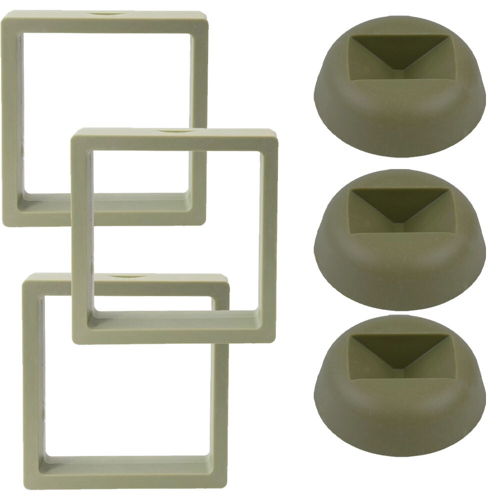 (3 Sets) PE Film Jewelry Storage Box & Base 9*9cm Rings Necklace Holders Display