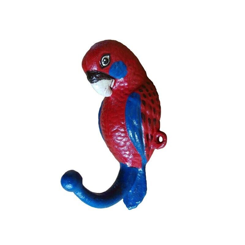 Cast Iron Rosella Bird Hook Hanger 15cm. Home Decor Wall Hook.