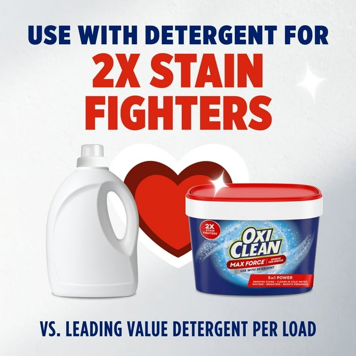 OxiClean Max Force Stain Remover Powder, Color-Safe, 3 lb