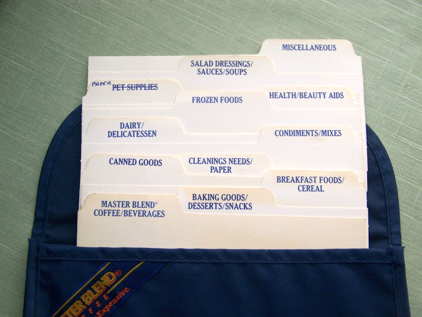 Vtg 1980s? Expandable Fabric Coupon Organizer MasterBlend Coffee