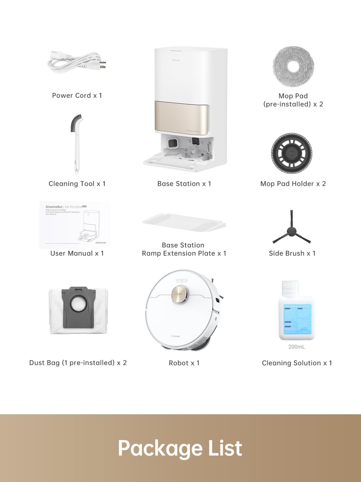 DREAME L10s Pro Ultra Heat Robot Vacuum and Mop Combo Mop Extend 7000Pa Suction