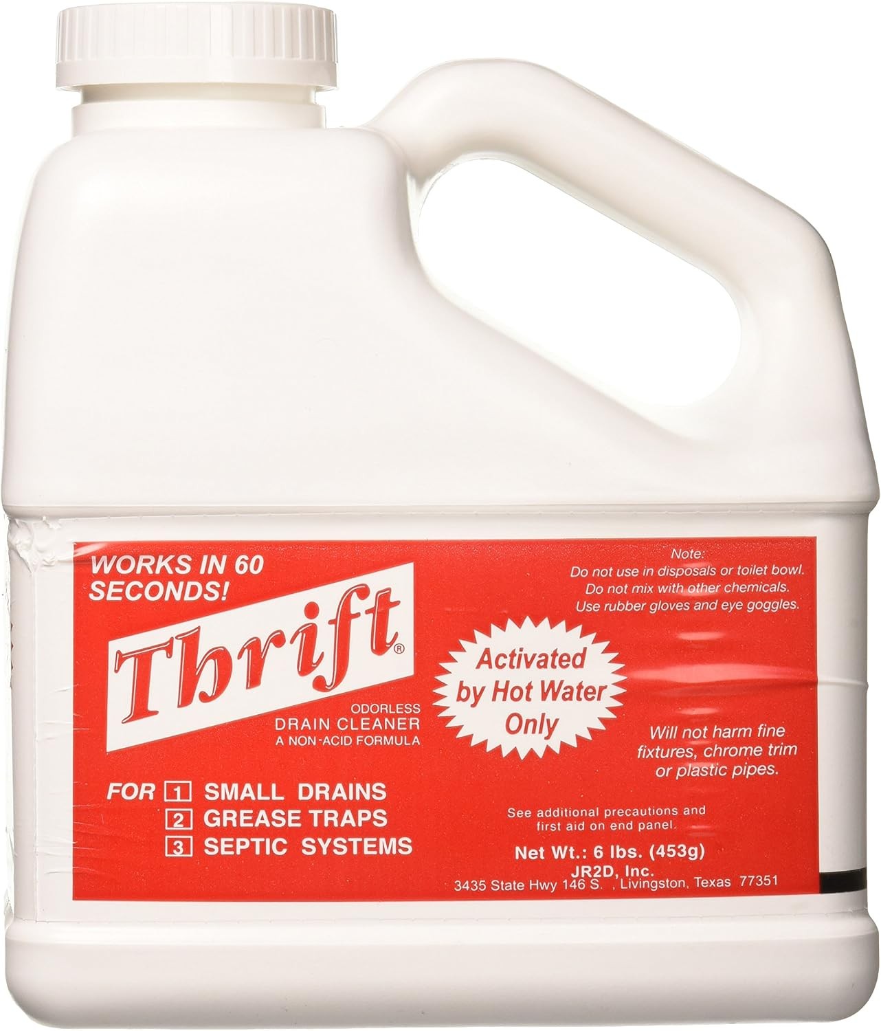 FBA_T-600 Alkaline Based 6 lb. Granular Drain Cleaner White