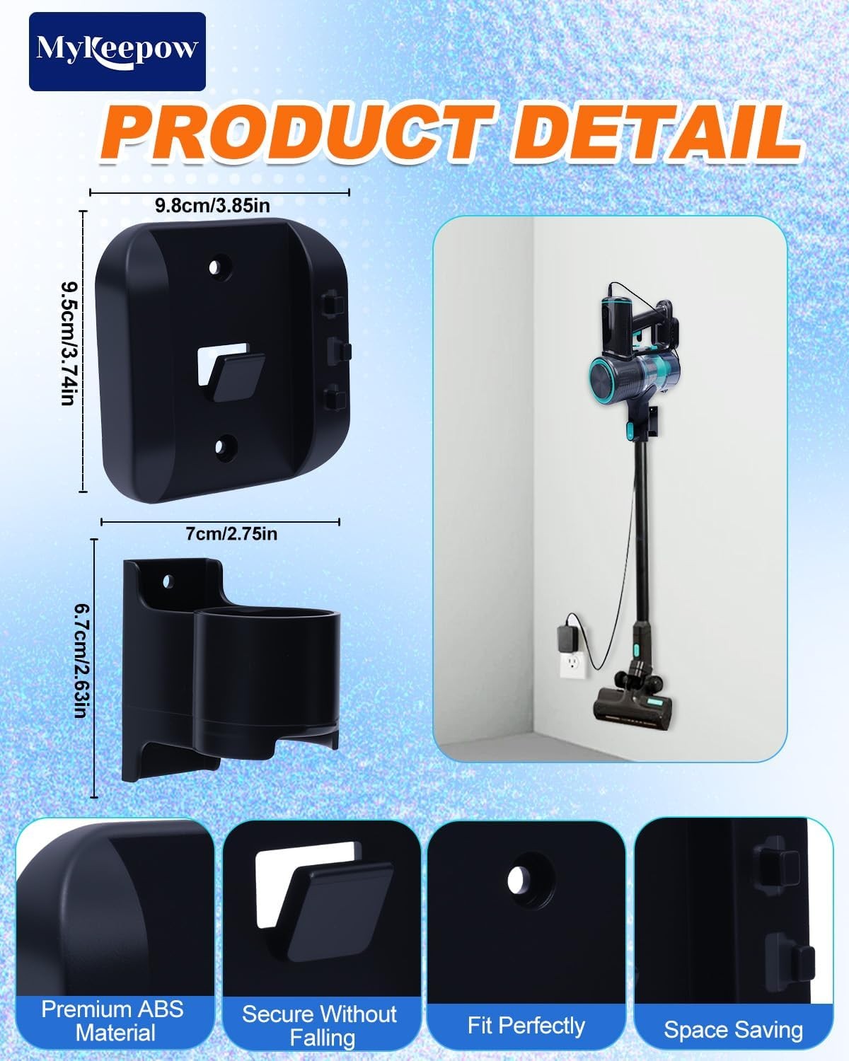 Wall Mount Holder Compatible with Wyze Cordless Vacuum S Vacuum Cleaner