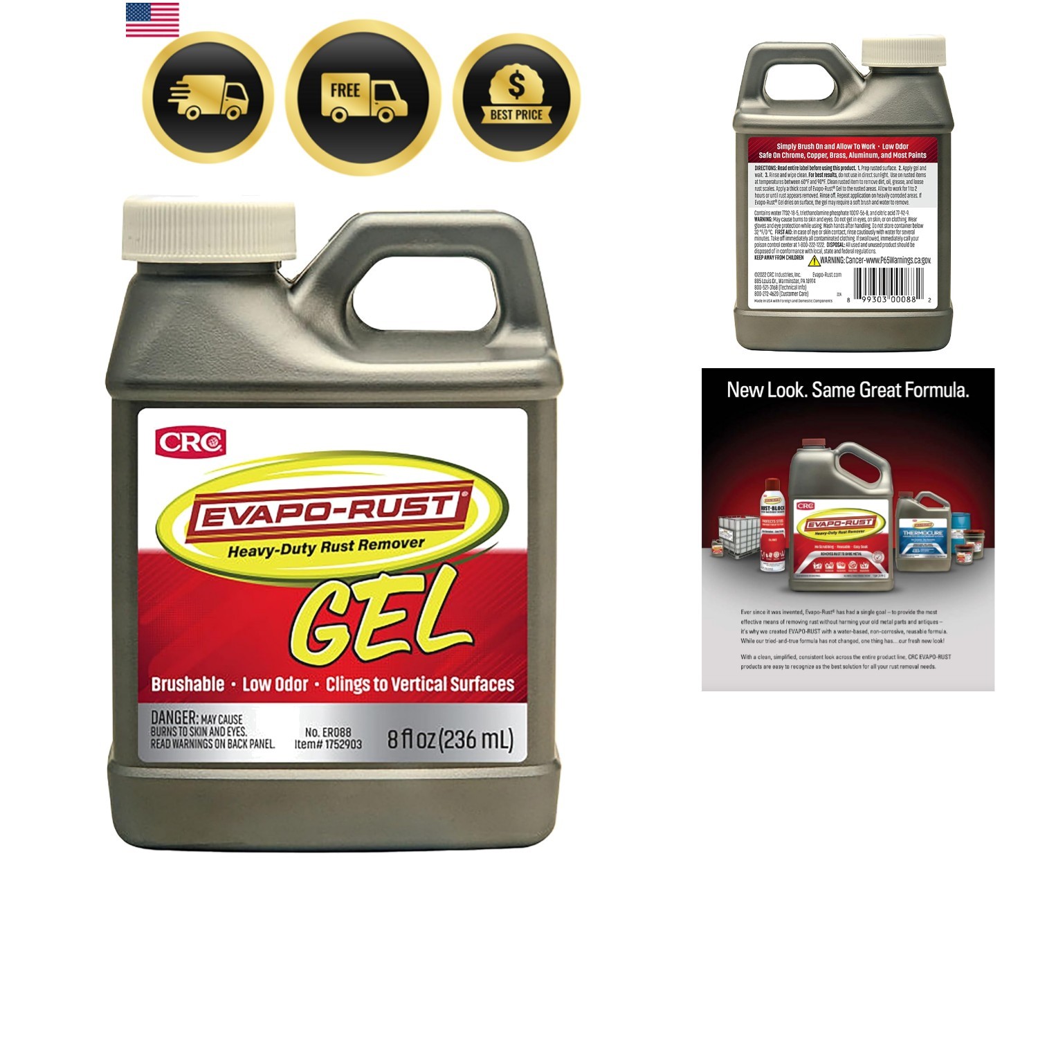 CRC Gel Rust Remover, 8 oz Bottle