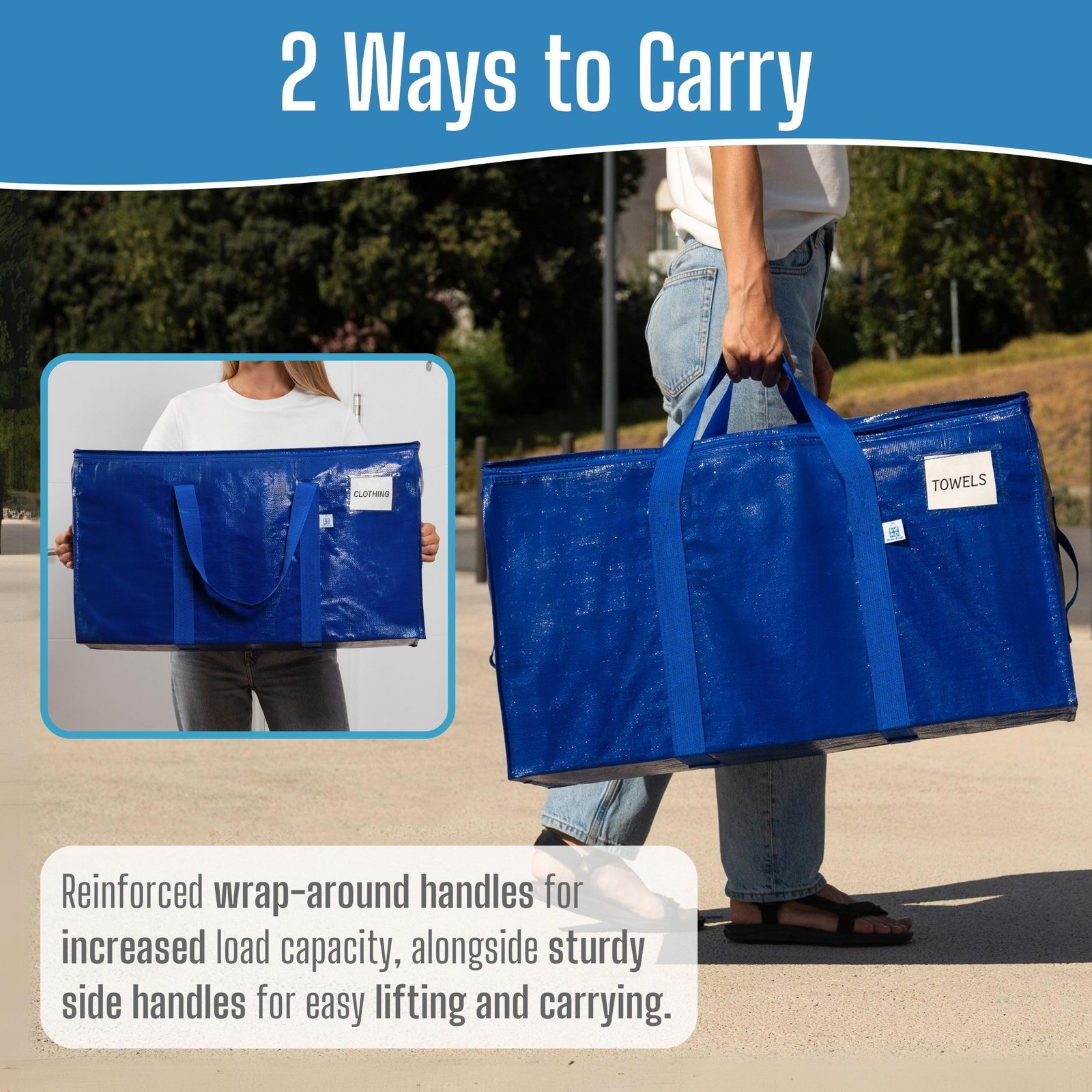 6 Pack Heavy Duty Moving Bags, 90L Extra Large Moving Boxes Alternative, 50lb…