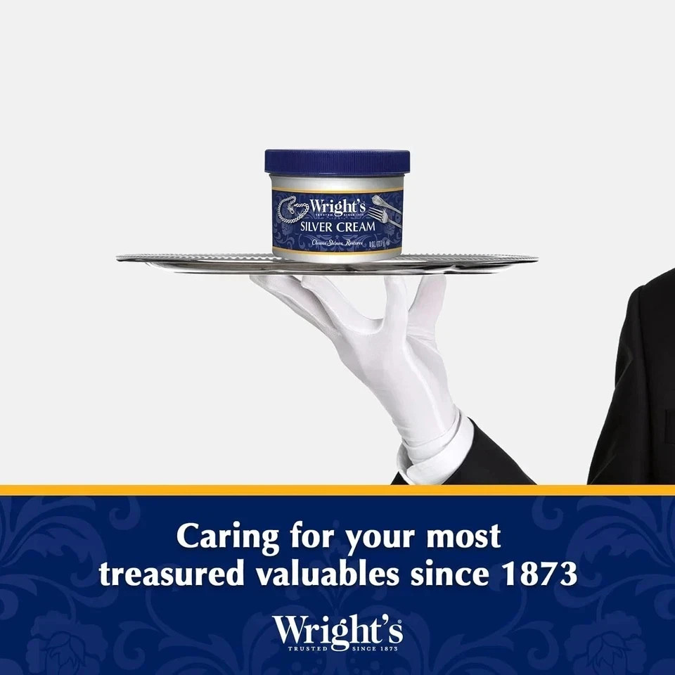 Wright’s Silver Cleaner & Polish Cream 8 oz Ammonia Free Jewelry & Silverware