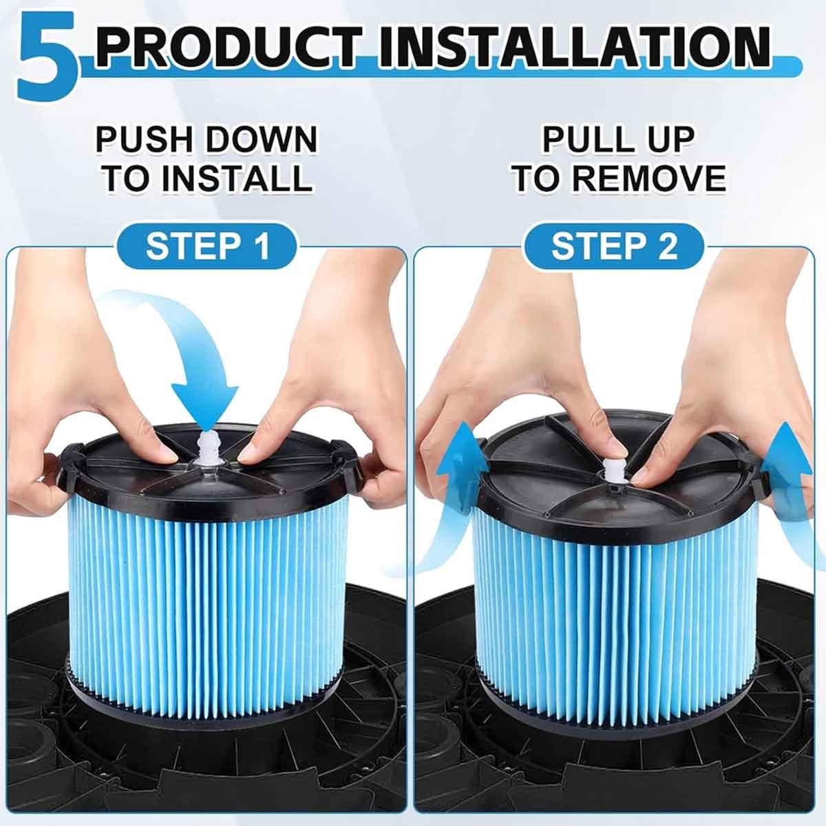 2 Pack VF3500 Portable Vac Wet/Dry Vacuum Filter Washable and Reusable USA