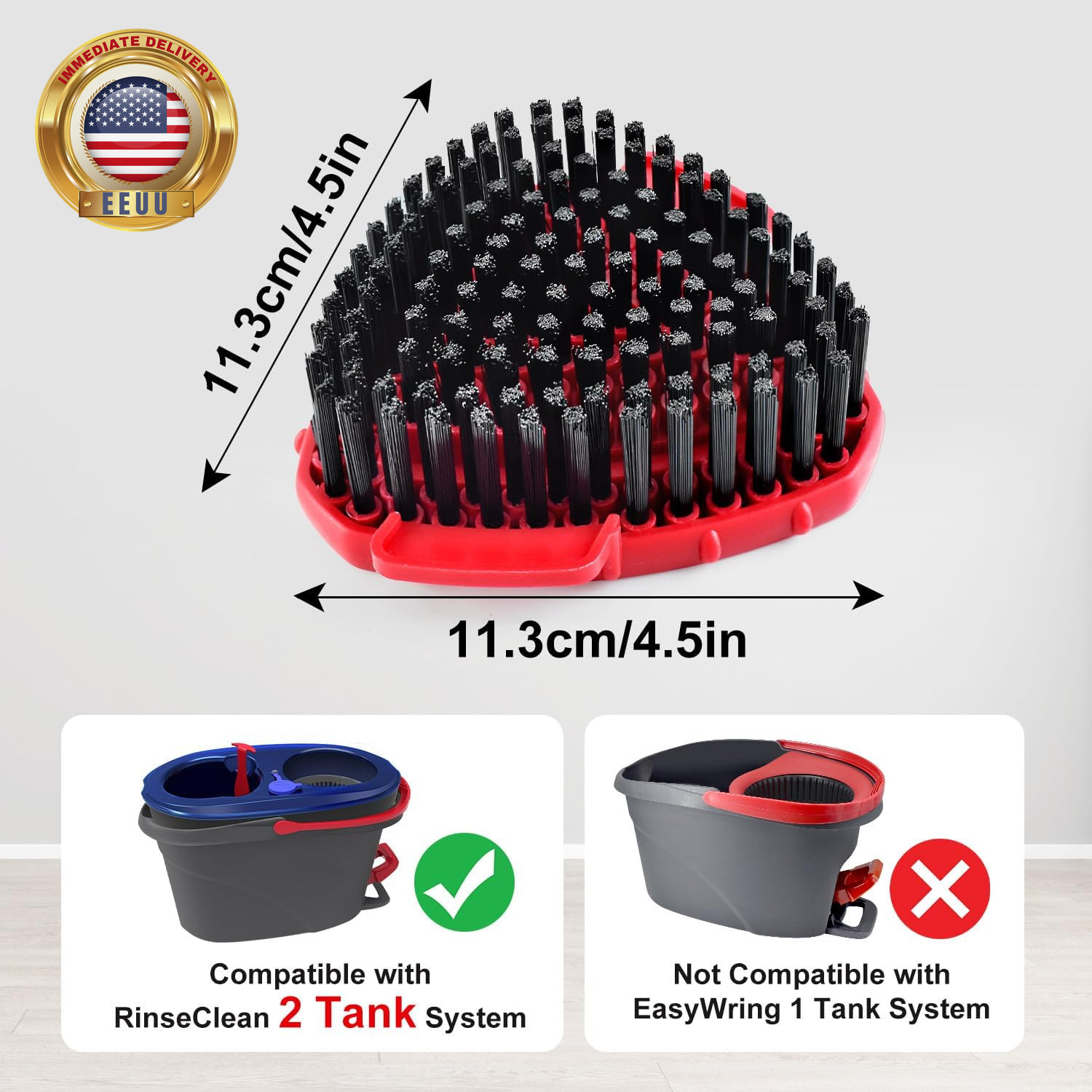 2 Pack Upgrade Scrub Brush Replace Heads Compatible with O Cedar Easywring Rinse
