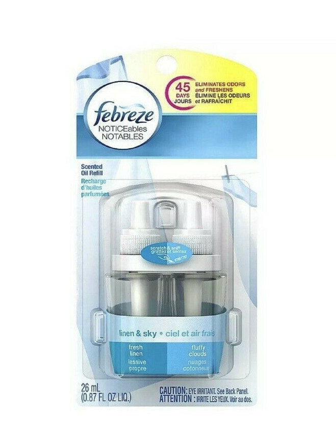 Febreze NOTICEables Dual Refill Scented Oils, Linen – Sky 0.87 oz – 1 PACK
