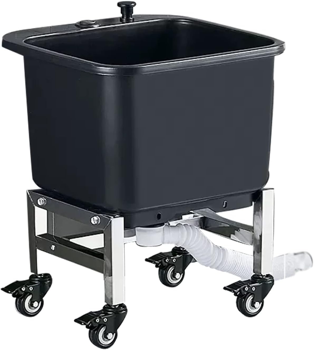 Freestanding Floor Commercial Mop Sink with Rollers, Plastic Mop Sink Service…