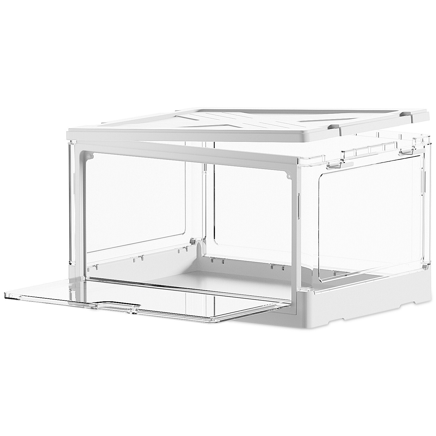 Stackable Clear Storage Bins with Lids ,70 Qt Plastic Collapsible Organizer