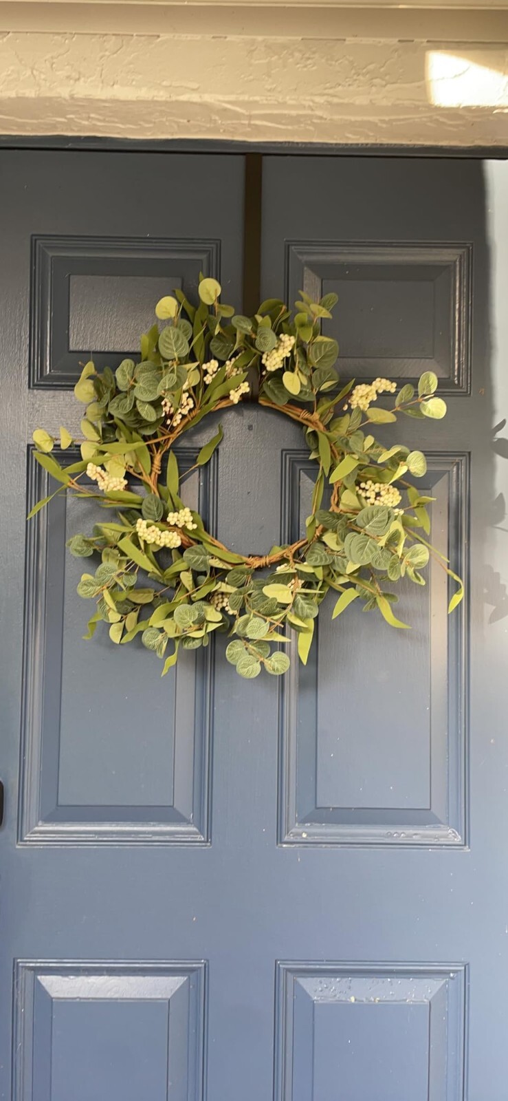 15″ Wreath Hanger for Front Door Metal Over The Door Single Hook Black Christmas