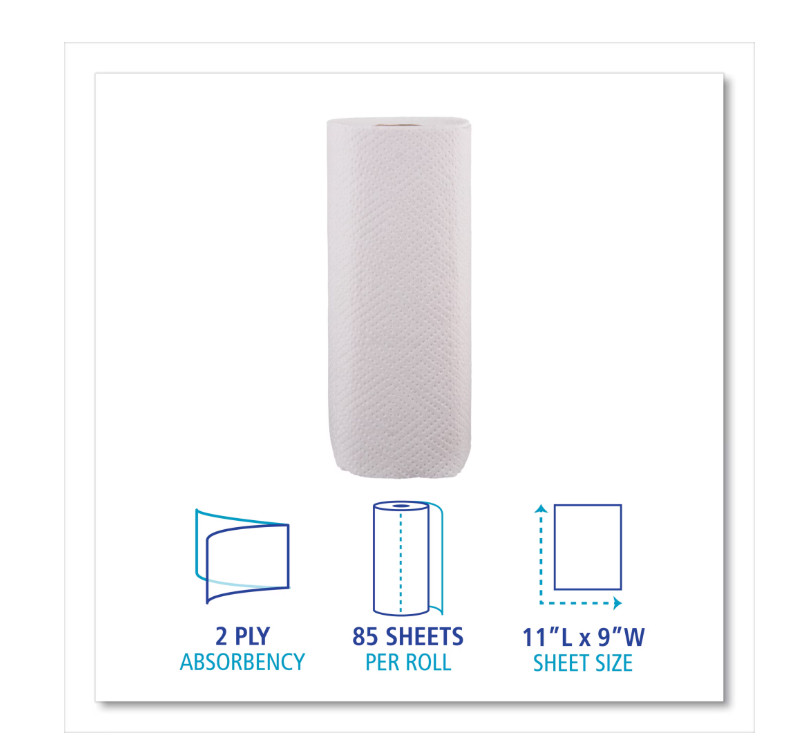 Boardwalk Kitchen Paper Towels 30 Rolls 2-Ply 85 Sheets Per Roll White