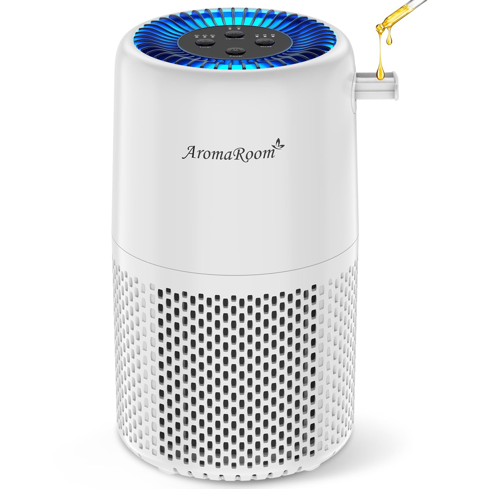 Air Purifier for Home Bedroom, AromaRoom H13 HEPA Filter For Small, White