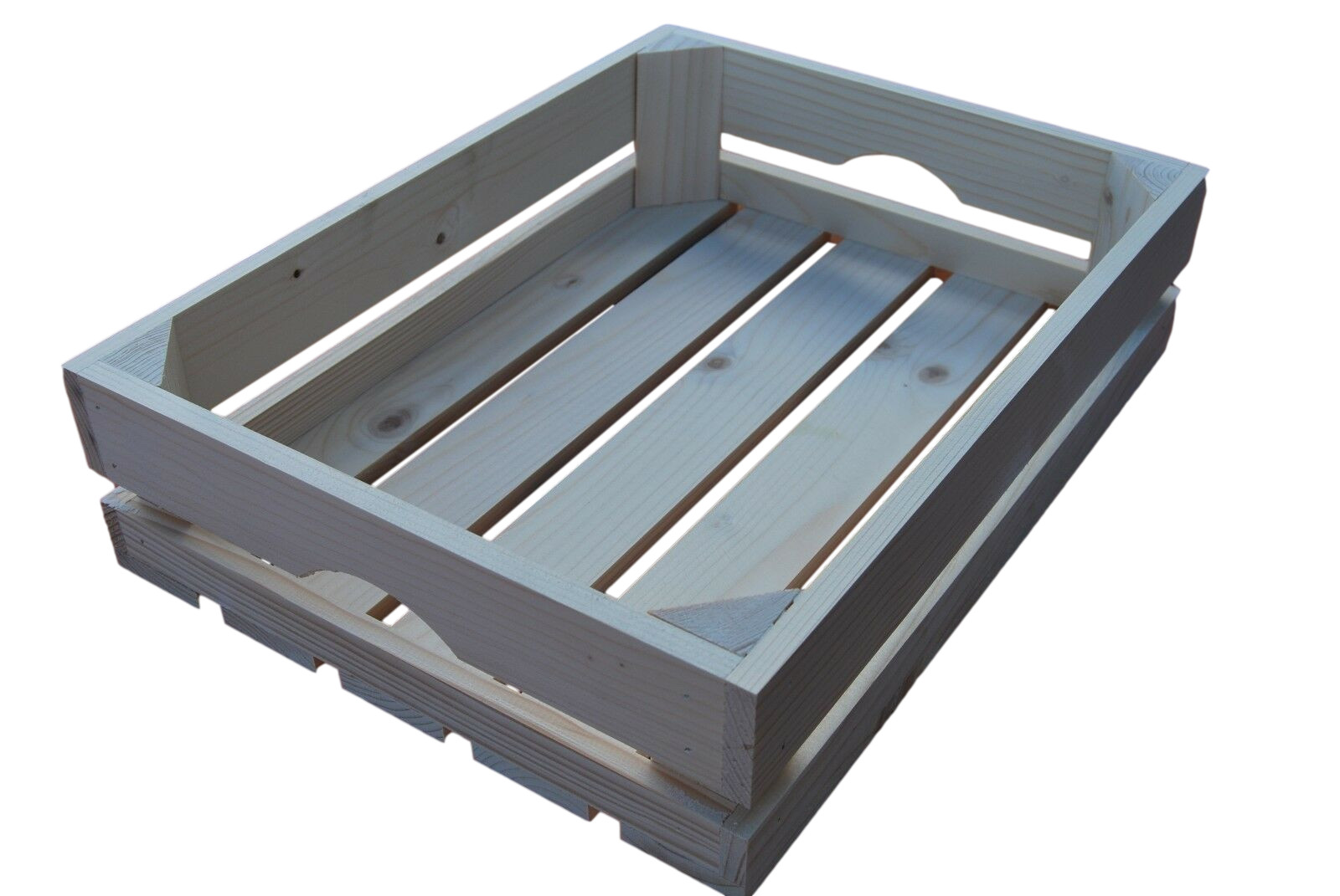 Wooden crate, Set of 5, 40x30x10cm Made of Natural Wood for Fruits or Veg