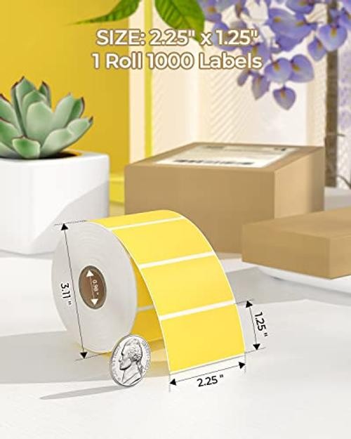 2.25x.25 Thermal Labels000 Sheets/Roll | Strong 2.25″ x 1.25″ 1 Yellow