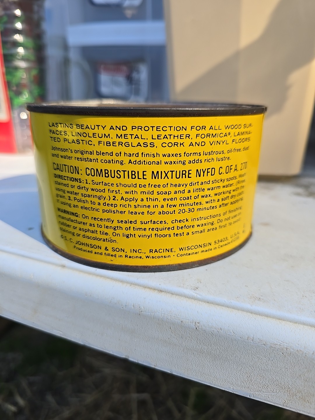 (1) SC Johnson Paste Wax The Original Formula, 16 oz 1lb Can Barely Used See Pic
