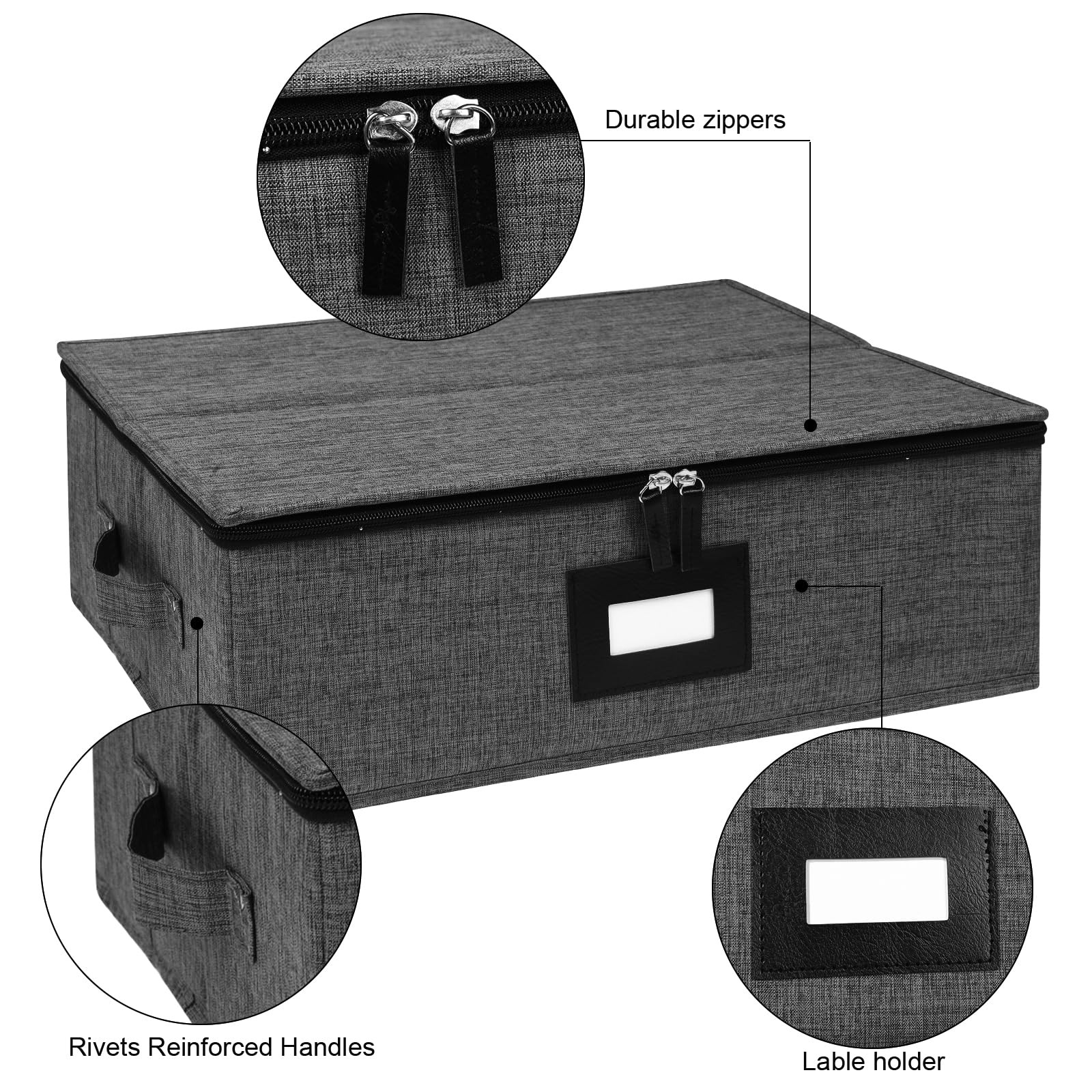 Gowee China Storage Containers, Platter 17″ x 13″ x 6″ 1 Pack, Black