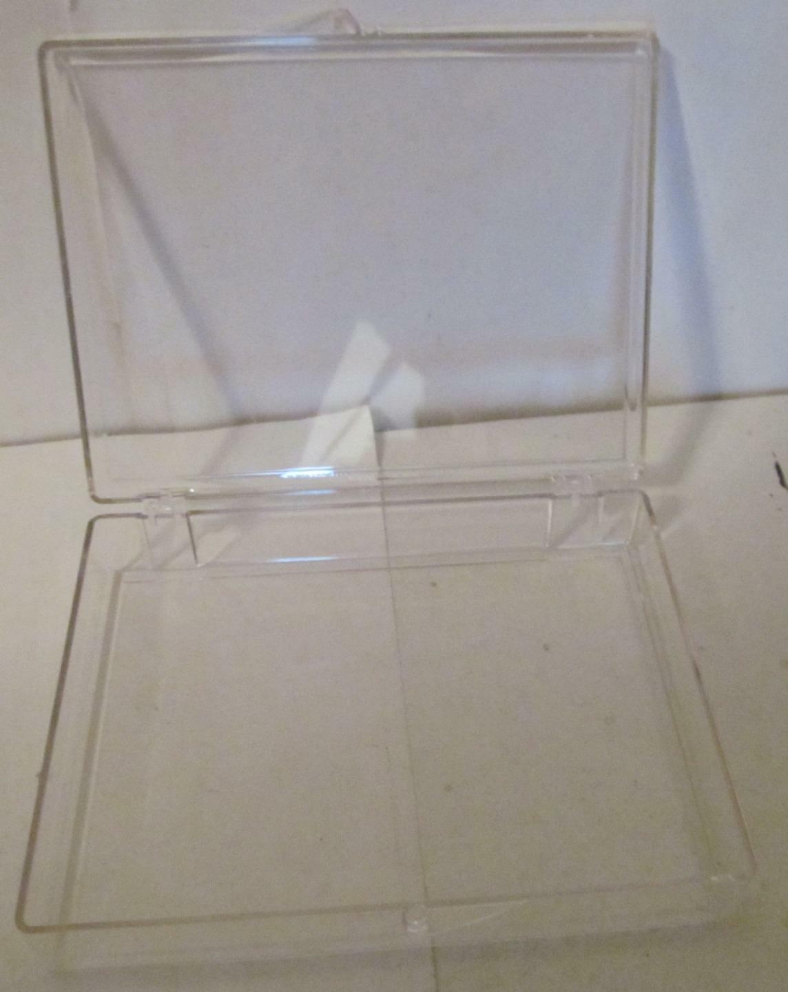 5 Clear Clamshell Acrylic Hard Plastic Parts Boxes ~ 4.5″ x 3.5″ x 0.75″ USA