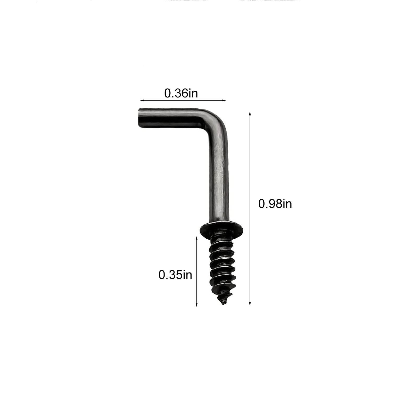 100 Pcs Black Bronze Screw In Hooks Small 5/8″ L Shape Hooks 1 Shape Right Angle