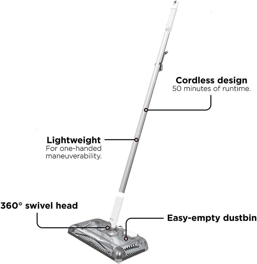 BLACK DECKER Cordless Floor Sweeper Multi Surface Lightweight Easy Clean 50 Min