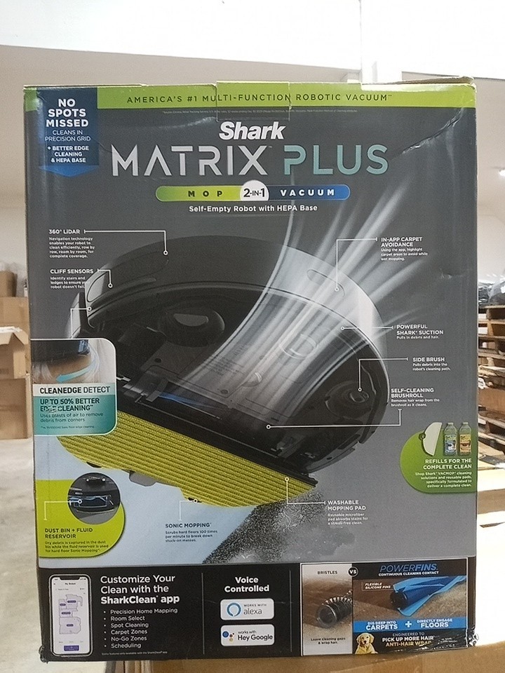 Shark Matrix Plus 2-in-1 Robot Vacuum & Mop Self-Empty Base Sonic Mop RV2610WA