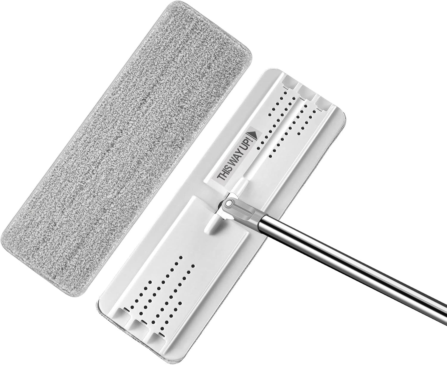 13″ Microfiber Flat Mop Head Replacement Pad for Floor Mop, White, 1 Pack