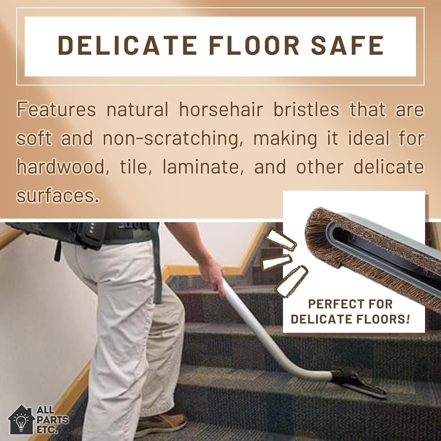 Backpack Vacuum Cleaner Hard Wood Tile Floor Brush 14” Wide with Bumper for N…