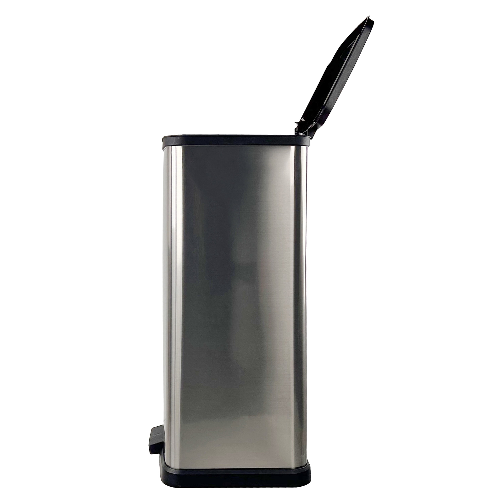 13.2 Gallon Trash Can, Plastic Rectangular Step Kitchen Trash Can, Si