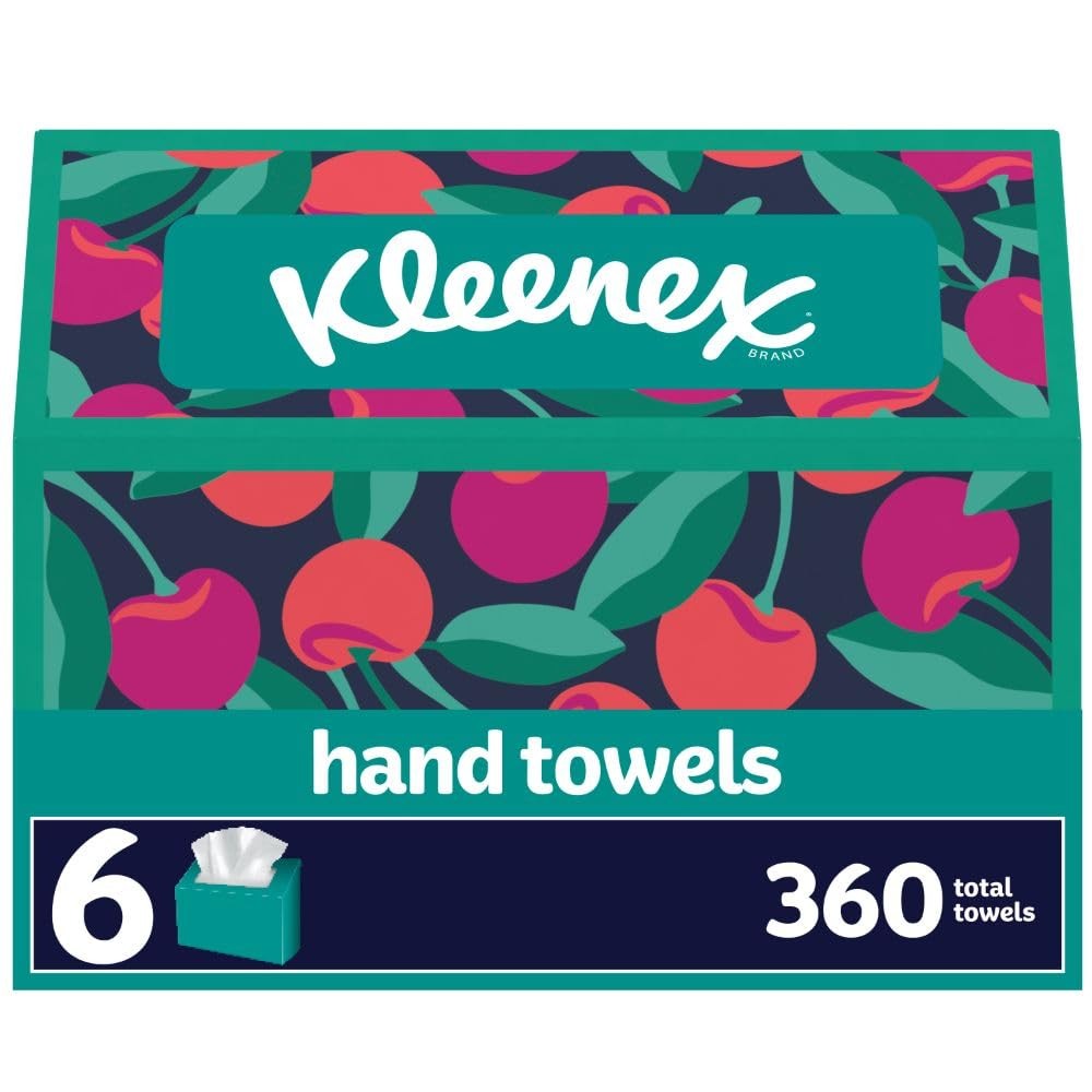 Kleenex Disposable Paper Hand Towels, 6 Boxes, 60 Towels (Pack of 6), White