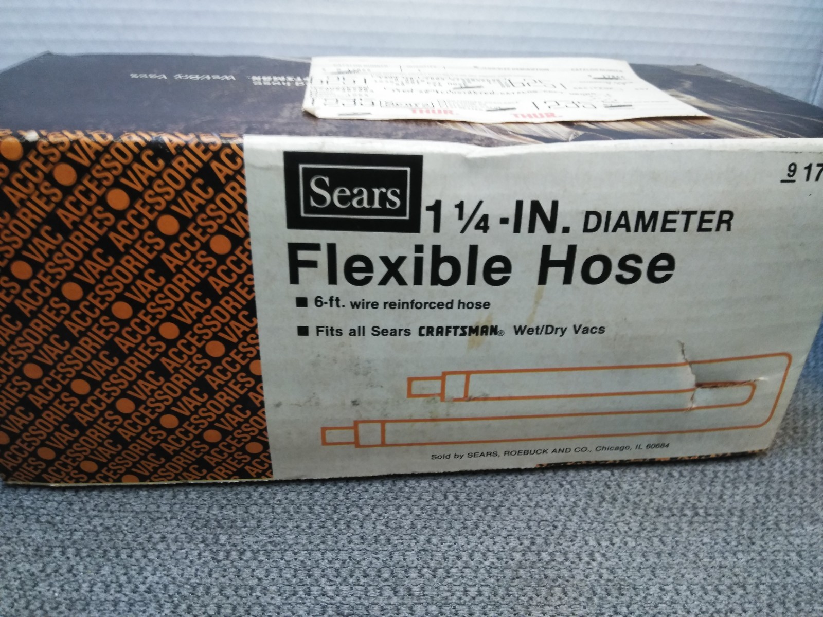 VTG.SEARS 1.1/4” DIAMETER 6FT FLEXIBLE HOSE, FITS SEARS/CRAFTSMAN WET/DRY VACS