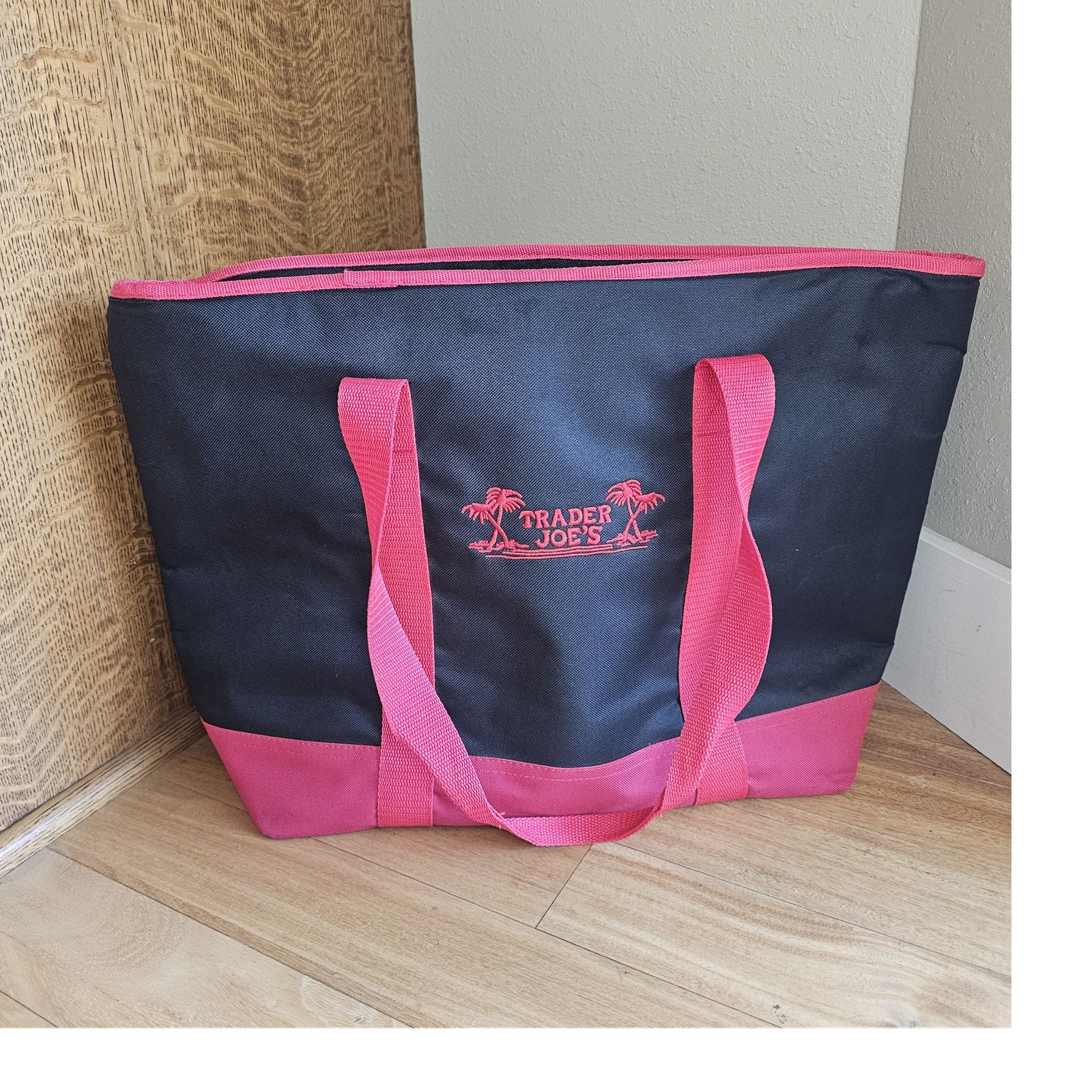 Trader Joe’s Tote Reusable Cooler Bag black and white