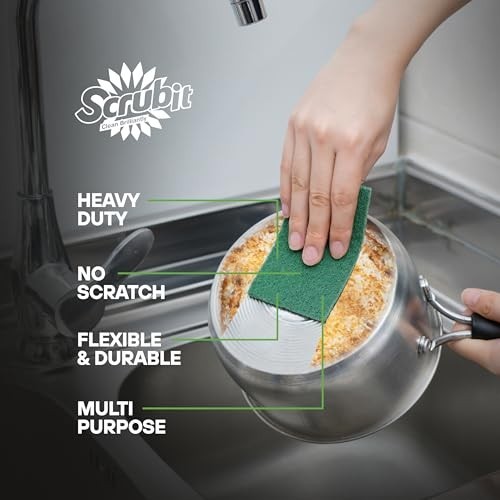 19FT Heavy Duty Non-Scratch Scouring Pad Roll – Abrasive Kitchen Scrubbers for P