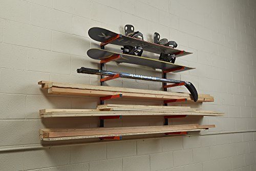 6 Shelf Lumber Storage Rack Wall-Mounted Steel Wood Pipes Rack 660LB New
