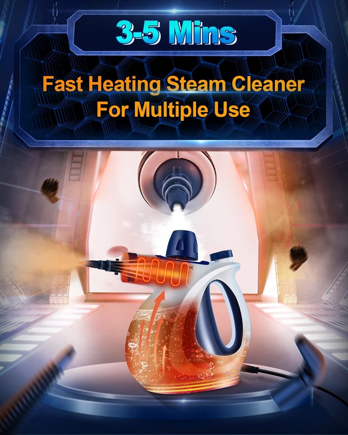 Effortless Deep Cleaning – Handheld Steam Cleaner with 11 Accessories Included