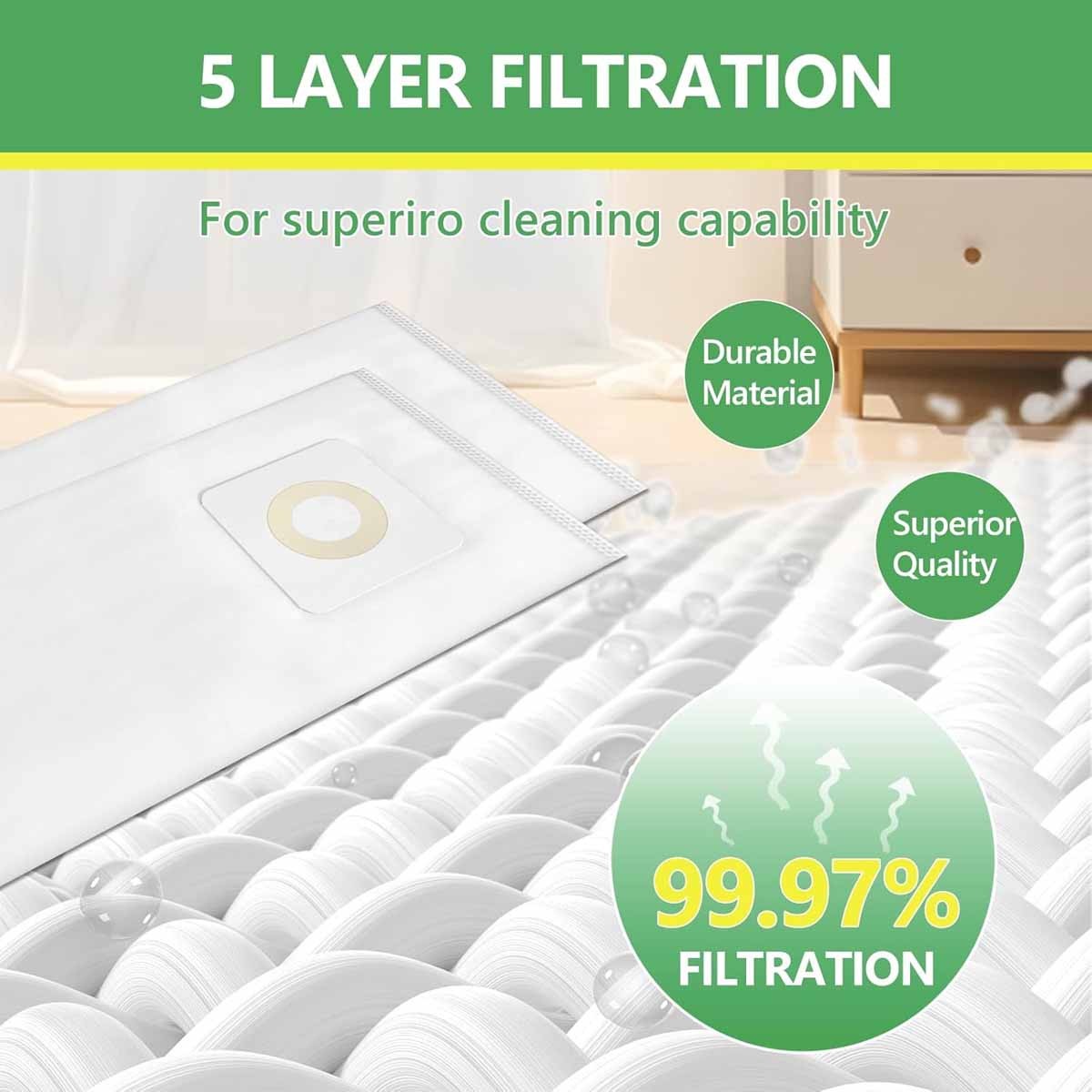 6 Pack Style 7 Vacuum Bags for Bissell 32120 1739 3522 3525 71Y7 3545 Plus 3350