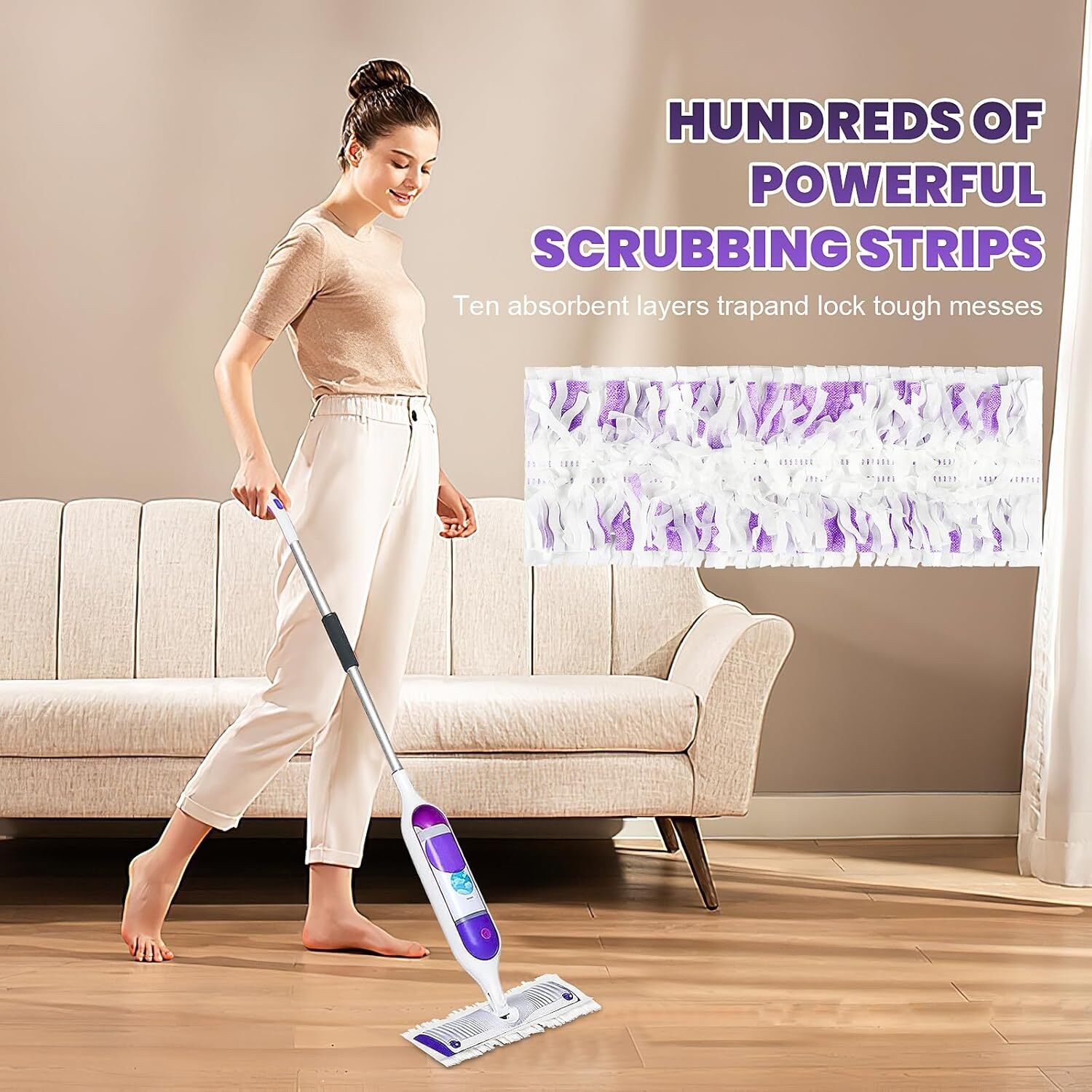 12 Pack Disposable Power Mop Pads Refills Multi-Surface Replacement Mopping Pads