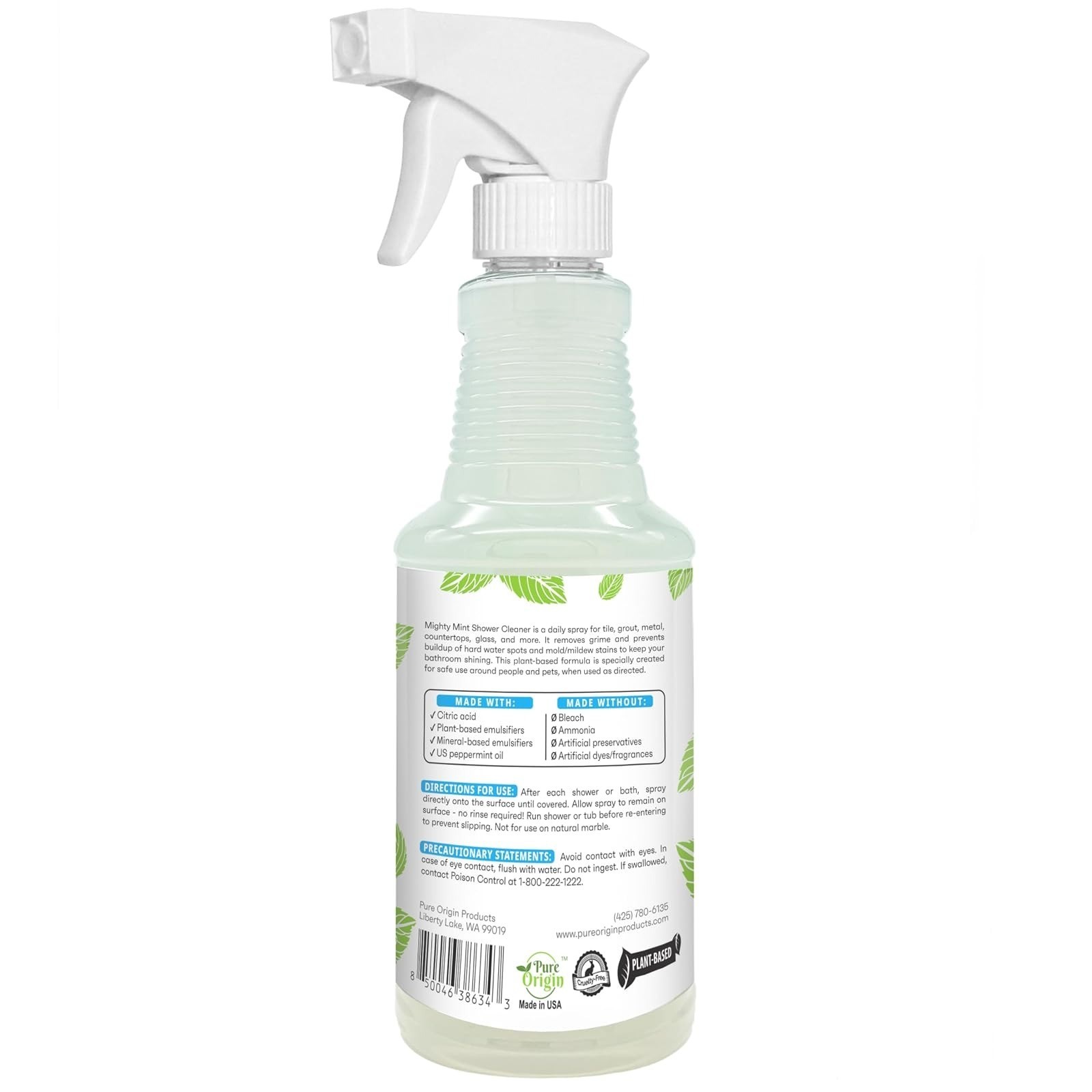 Mighty Mint Daily Shower Cleaner Spray – No Rinse, Plant Based 16 oz