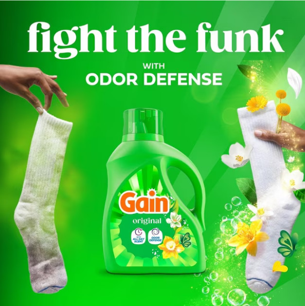 (2 Pack) Gain Original Original HE Laundry Detergent 100 Loads 132 -fl oz