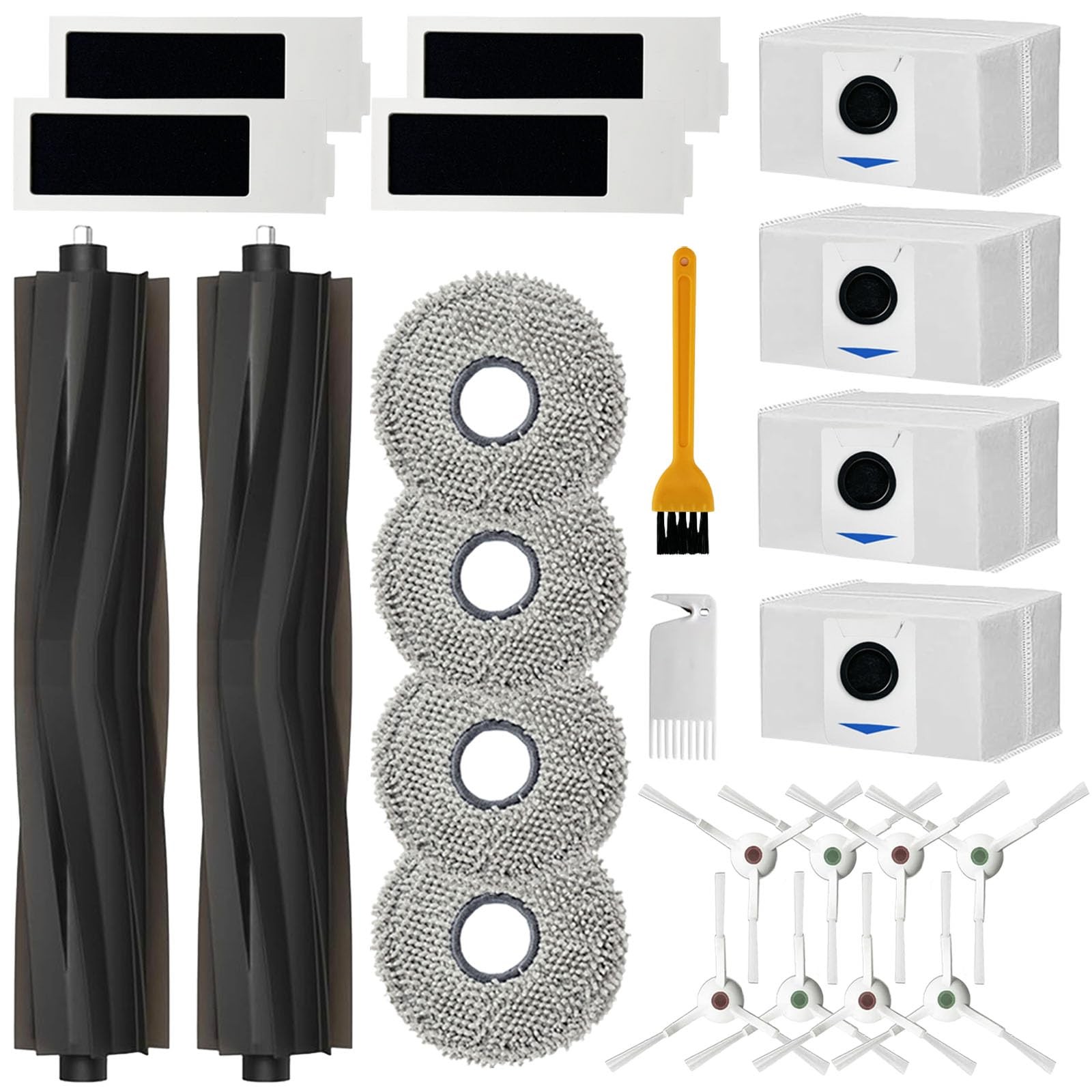 24 Pack Replacement Parts for ECOVACS Deebot T20 Omni / Black and White