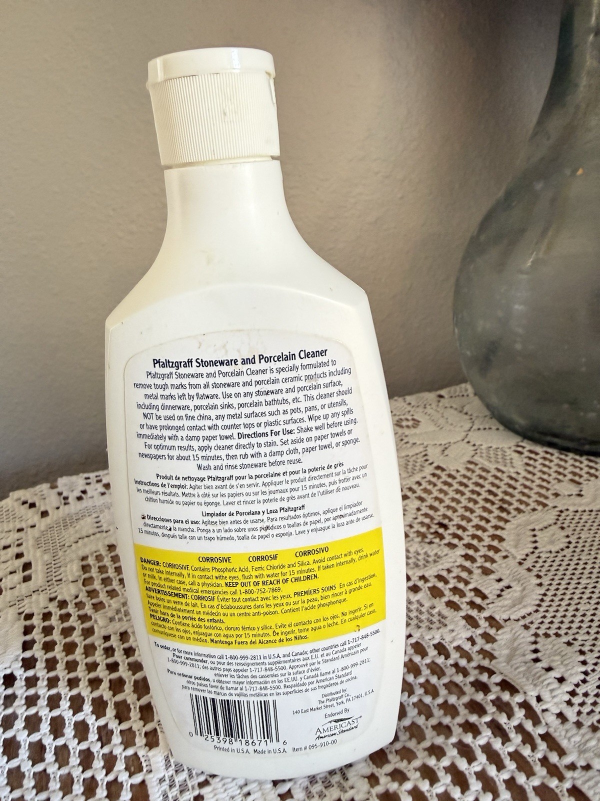 Pfaltzgraff Stoneware & Porcelain Cleaner 20 oz Bottle Discontinued Approx. 90%