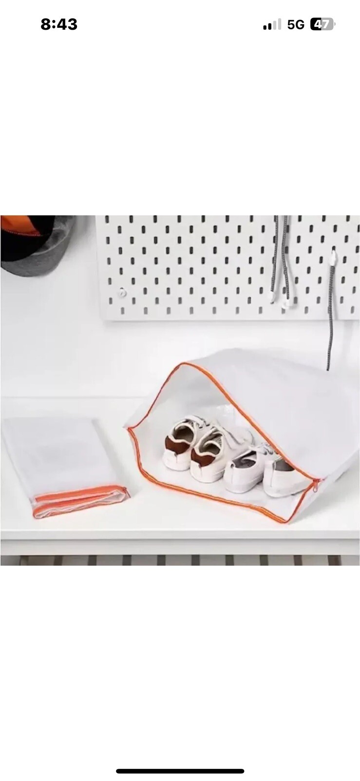 Ikea PARKLA Shoe Storage Bag Zippered – 48cm x 22cm/White/4 Pack