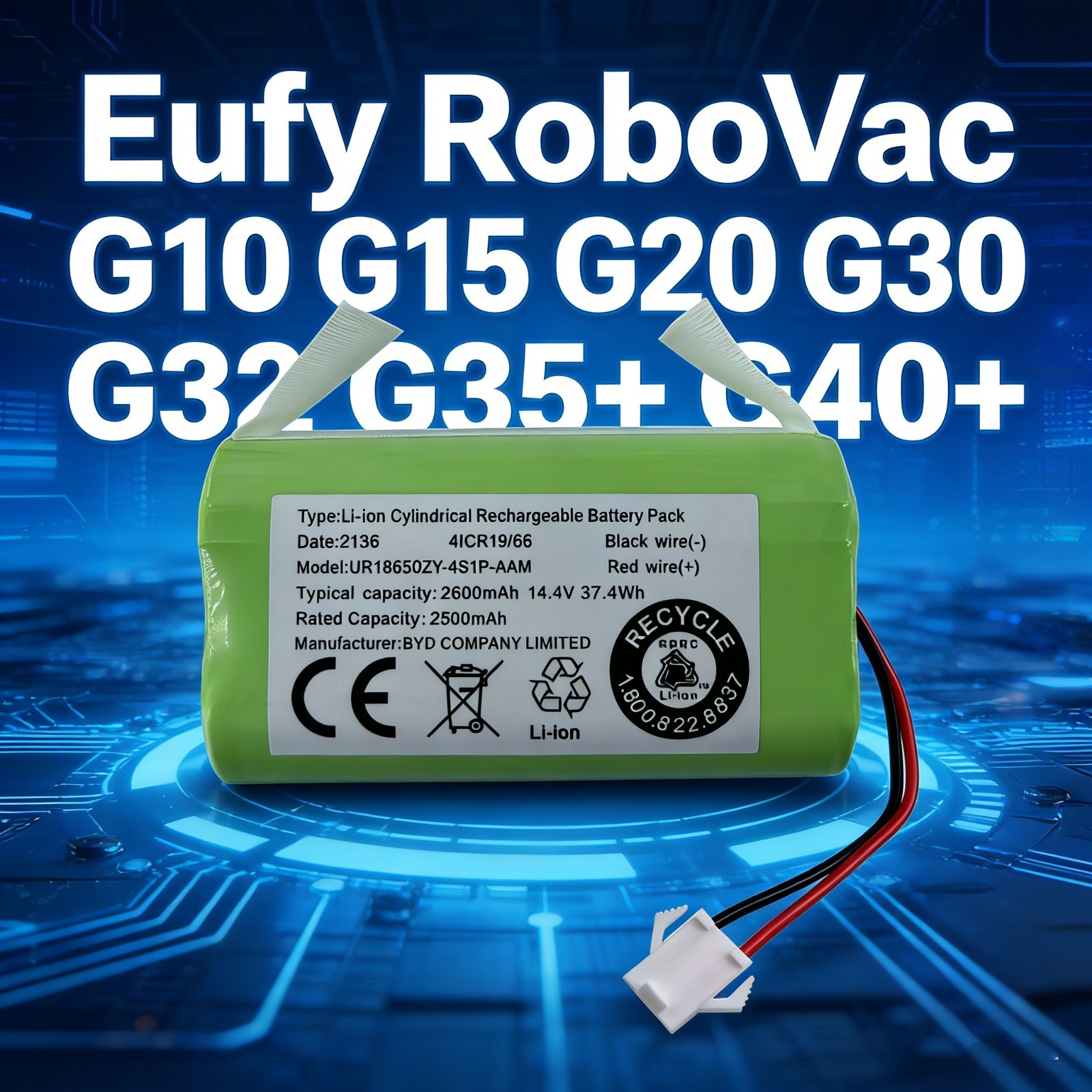 OEM Battery for Eufy RoboVac G10 Hybrid ,G20 G30 Verge, G32 Pro,G35 G35+,G40+