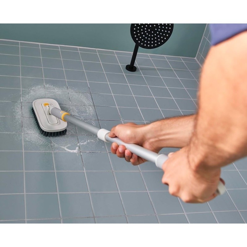 Handy Detail Cleaning Brush Set Grout Scraper Tile Scrubber Non-Slip Handle New