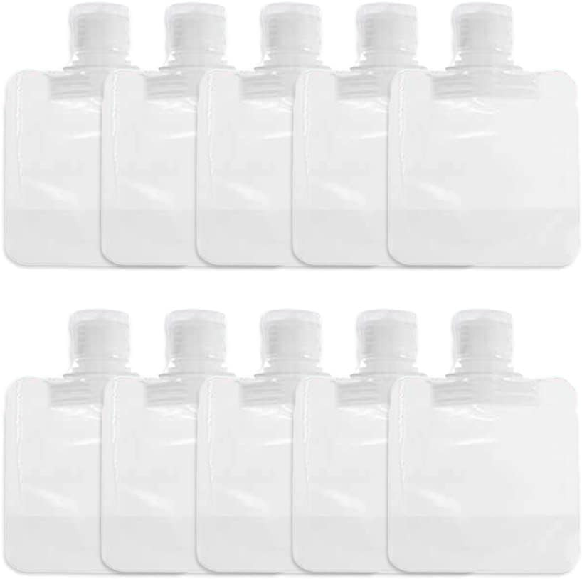 30Ml Travel Size Refillable Squeeze Pouches – 10 Pack Transparent Bags
