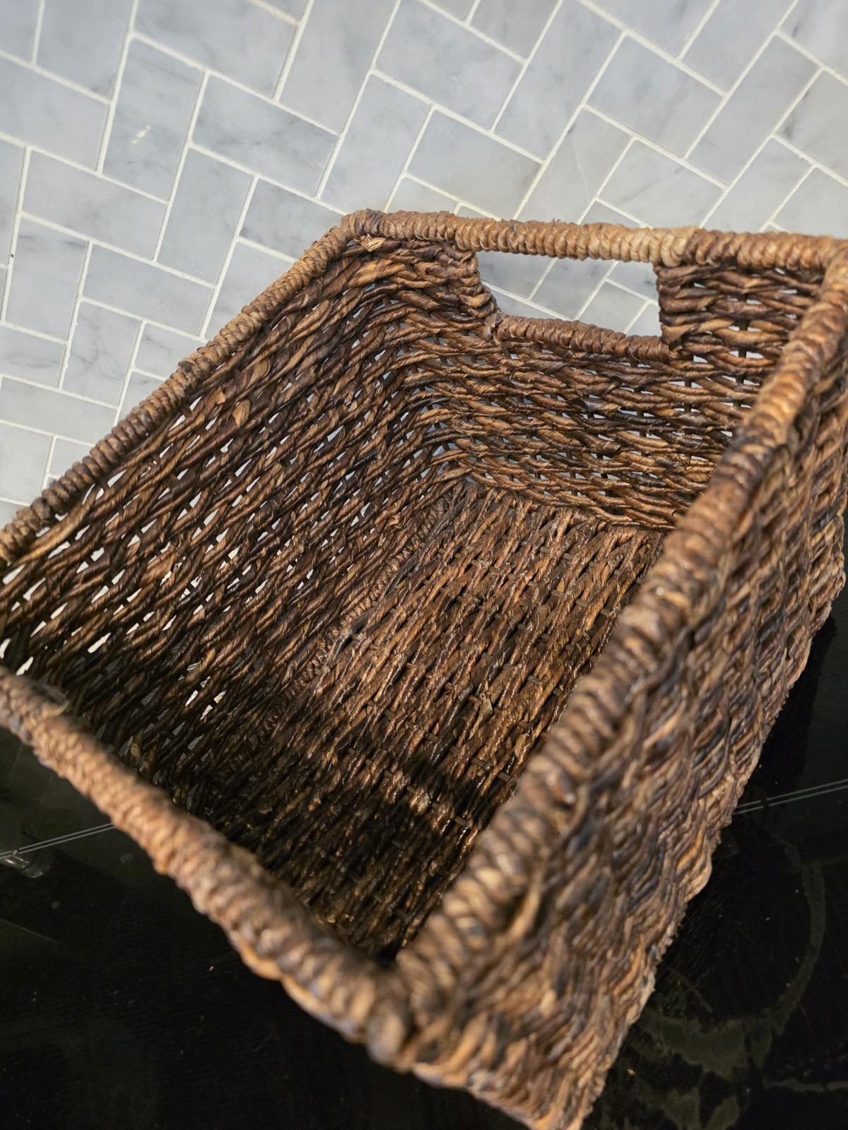 Pier 1 Set Of 3 Woven Abaca Crates 11x10x8″ Storage Baskets Cube Organizer Brown