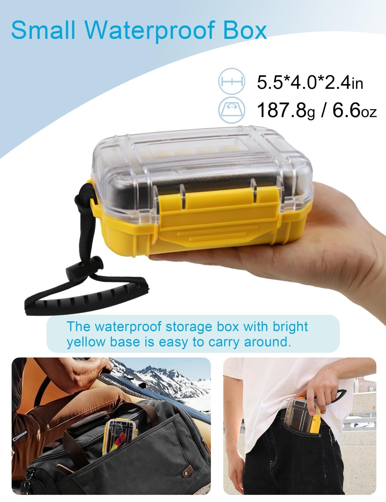 Small Waterproof Container Drybox Hard Shell Storage Case For Outdoor 5.5 Inches