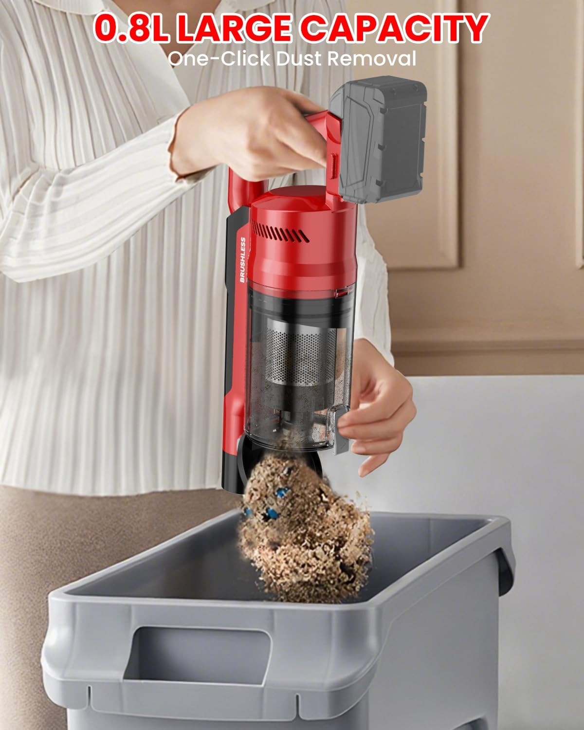 Cordless Vacuum Cleaner for Milwaukee M18 Battery, 7-In-1 Lightweight Stick Vacu