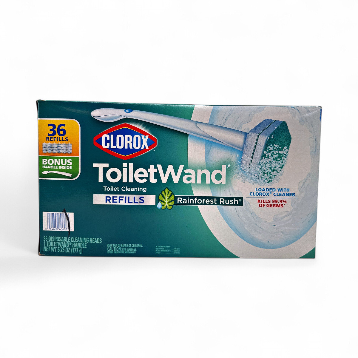 Clorox ToiletWand Toilet Cleaning Kit, Rainforest Rush, 1 Handle + 36 Refills